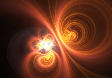 fraktal renkli soyut yuvarlak eğriler ve siyah arkaplan üzerindeki çizgiler