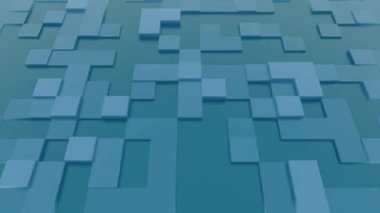 Soyut küp Tetris animasyonu. Rastgele büyüyen küplerin 3 boyutlu animasyonu, 30 fps, her biri 60 bpm ile hareket ediyor..