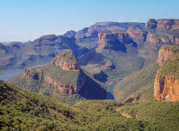 Naturreservatet Blyde River Canyon Provinsen Mpumalanga Sydafrika Med Tre Rondavels — Stockfoto