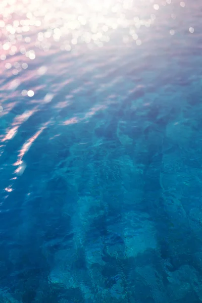 清澈透明的蓝水质感 美丽的夏季热带假日苏妮沙滩背衬 — 图库照片