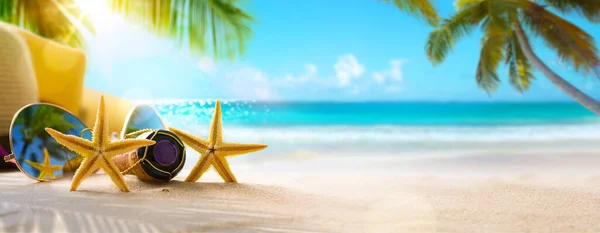 Eiland Huwelijksreis Vakantie Caribisch Zandstrand Sunny Tropical Beach Paradise Island — Stockfoto