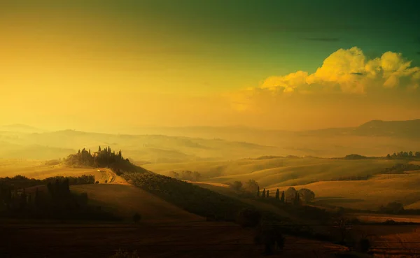美しい風景イタリアの田園風景 イタリア トスカーナの景色 — ストック写真