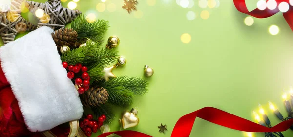 Χριστουγεννιάτικα Δώρα Και Διακόσμηση Χριστουγεννιάτικων Δέντρων Χριστουγεννιάτικο Πανό Ευχετήρια Κάρτα Royalty Free Εικόνες Αρχείου