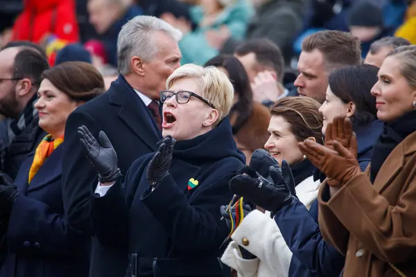 Vilnius Litauen Mars 2023 Ingrida Simonyte Mitten Litauens Premiärminister Firandet — Stockfoto