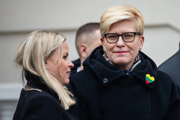 Vilnius Litauen Februari 2023 Ingrida Simonyte Litauens Premiärminister Firandet Litauens — Stockfoto