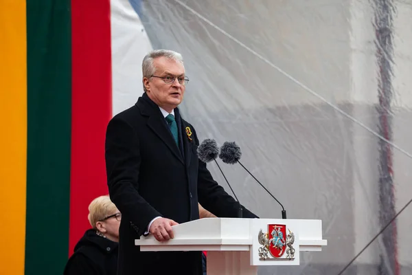 Vilnius Lituânia Fevereiro 2023 Gitanas Nauseda Presidente Lituânia Durante Evento — Fotografia de Stock