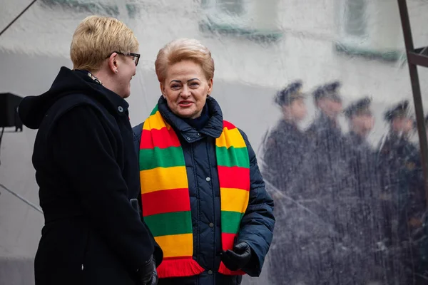 Vilnius Lithuania February 2023 Prime Minister Ingrida Simonyte Former President — Stock Photo, Image