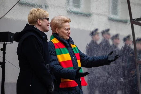 Vilna Lituania Febrero 2023 Primer Ministro Ingrida Simonyte Presidente Dalia — Foto de Stock