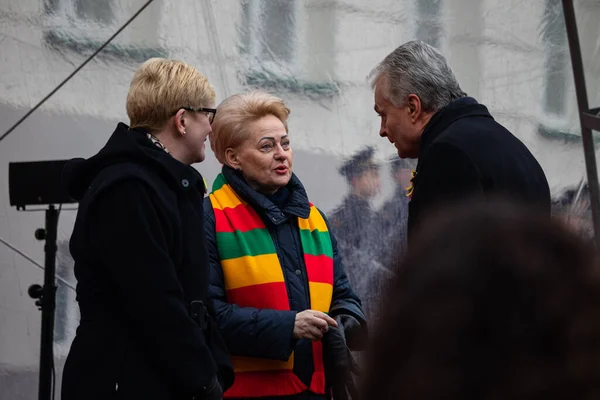 Vilnius Litauen Februar 2023 Präsidentin Gitanas Nauseda Ministerpräsidentin Ingrida Simonyte — Stockfoto