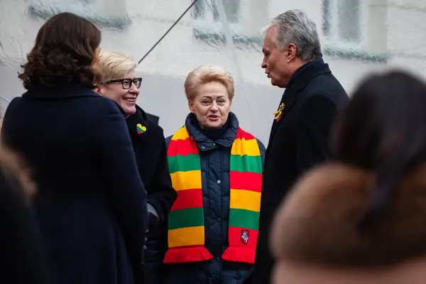 Vilnius Lituânia Fevereiro 2023 Presidente Gitanas Nauseda Primeira Ministra Ingrida — Fotografia de Stock
