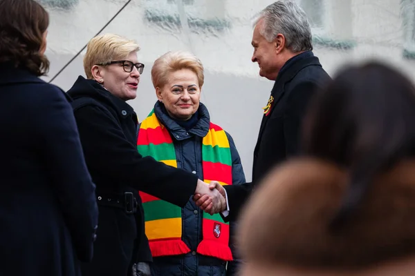 Vilnius Litauen Februar 2023 Präsidentin Gitanas Nauseda Ministerpräsidentin Ingrida Simonyte — Stockfoto