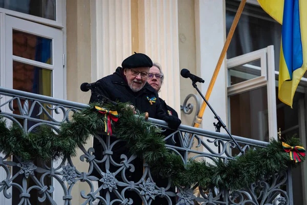 Vilna Lituania Febrero 2023 Vytautas Landsbergis Primer Jefe Estado Lituano —  Fotos de Stock