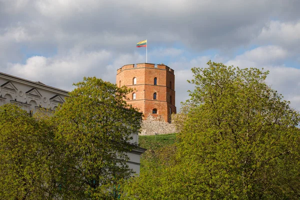 Vilnius Lituanie Avril 2023 Château Gediminas Sur Colline Dans Centre — Photo