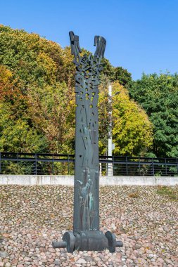 Kaunas, Litvanya - 2 Ekim 2021: Litvanya 'da 2. Dünya Savaşı sırasında ölen Yahudi çocukların anısına 