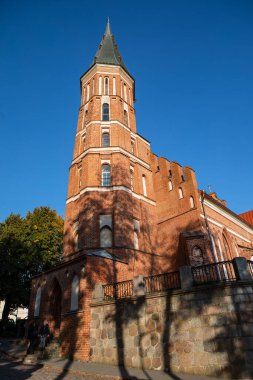 Kaunas, Litvanya - 10 Ekim 2021: Kaunas 'taki Büyük Kilise.