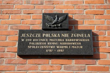 Olsztyn, Polonya - 21 Haziran 2025: Polonya 'nın ulusal marşı 