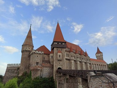 Detail of Corvin Castle (Castelul Corvinilor) in Hunedoara, Romania clipart