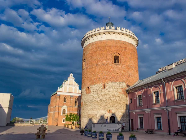Lublin Poland June 2018 Fortified Tower Donjon Lublin Poland Built — Stock Photo, Image