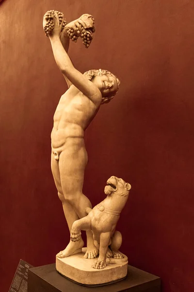 フィレンツェ イタリア エイプリル社2018年7月 フィレンツェのウフィツィ美術館のディオニュソスの彫刻 イタリアで最も訪問された博物館の1つで 毎年150万人以上の訪問者がいます — ストック写真