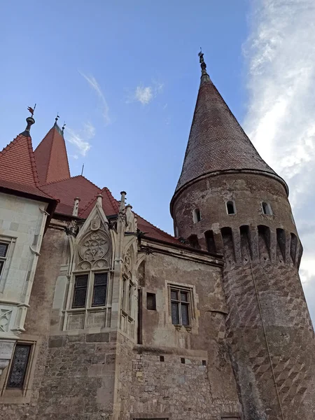 Detalhe Castelo Corvin Castelul Corvinilor Hunedoara Roménia — Fotografia de Stock