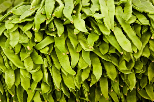 Closeup Green Beans Market — Stock Photo, Image