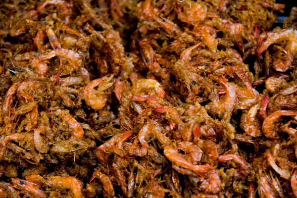 Gros Plan Sur Toile Fond Des Crevettes Séchées — Photo