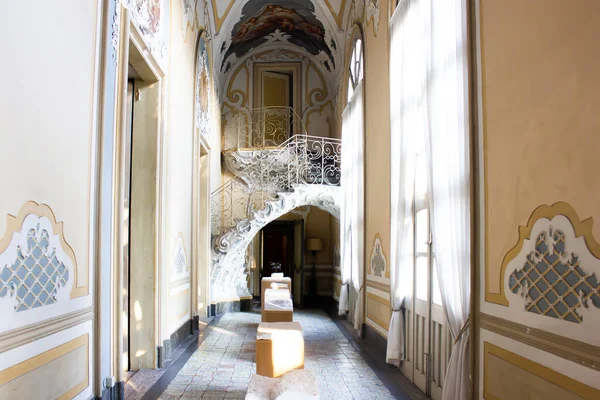 意大利卡塔尼亚 2021年8月16日 意大利卡塔尼亚比斯卡里宫 Palazzo Biscari 的室内装饰 大楼于1763年竣工 — 图库照片