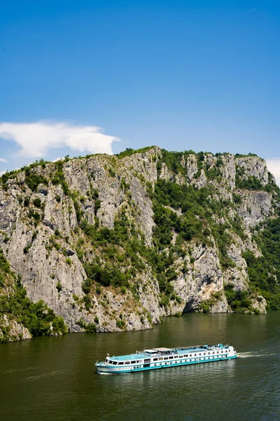 Danubio Serbia Luglio 2022 Nave Crociera Del Fiume Der Kleine — Foto Stock
