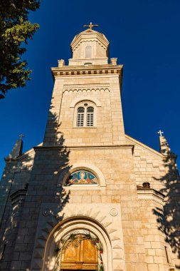View at orthodox church of Holy Transfiguraton in Trebinje, Bosnia and Herzegovina