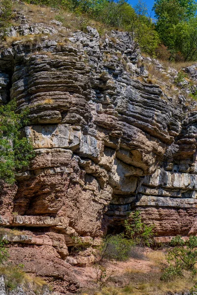 View Geological Formations Boljetin River Gorge Eastern Serbia — Stock Photo, Image