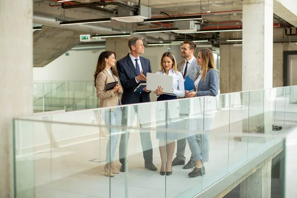 Young Startup Team Working Modern Office Corridor — Stock Photo, Image