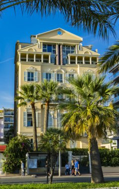 Nice, Fransa - 5 Ekim 2019: Villa Prat, Nice, Fransa. Bu ev 1856 ve 1863 yılları arasında mevsimlik kiralama için inşa edilmiş..