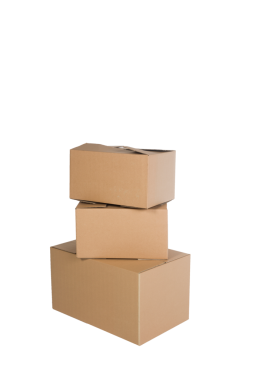 Kapalı karton kutular, taşıma için hazır