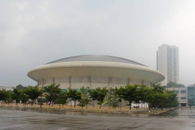 Pyongyang, Kuzey Kore - 31 Temmuz 2015: Ryugyong Chung Ju-yung Spor Salonu, Pyongyang, Kuzey Kore. 2003 yılında açılan bir spor merkezidir..