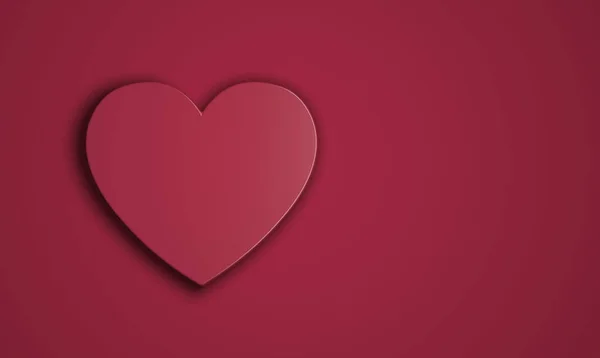 Simple Fond Minimal Forme Coeur Plat Rouge Avec Espace Pour — Photo