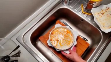 dirty dishes at the kitchen