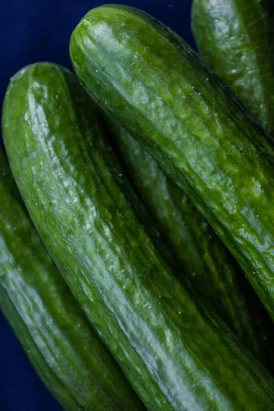 Cucumber Close Blue Background — Stock Photo, Image