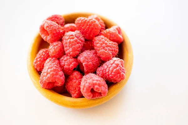 Close Fresh Raspberries Table — Stock Photo, Image