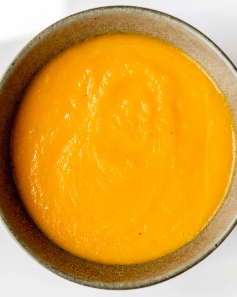 Морковный Суп Белом Фоне — стоковое фото