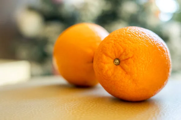 Raw Oranges Close Christmas Background — Stock Photo, Image