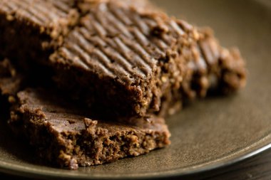 Çikolatalı Brownie Fudge yakın plan 