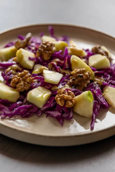 Winter Salad with Red Cabbage, Apple, and Walnuts - Healthy Eating for Weight Loss