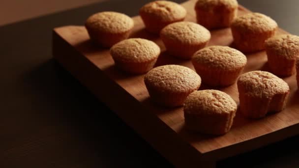 Delectable Almond Muffins Irresistible Bakery Delights Close — Stock Video