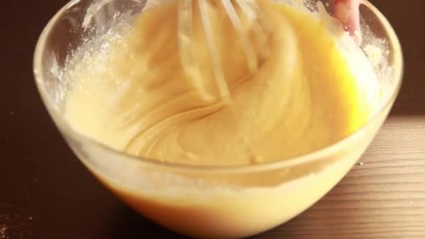 Baking Bliss Mezclar Los Ingredientes Recipiente Vidrio — Vídeo de stock