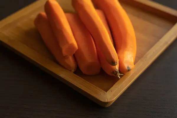 stock image Bunch of Fresh Peeled Carrots on the Table Close-Up