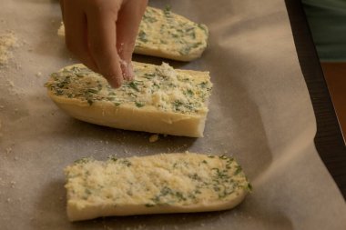 Sarımsaklı Ekmek Yakın Çekime Hazır