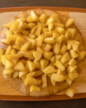 Lezzetli Ev Yapımı Elmalı Pasta - Sıcak Sonbahar Pişirme Tarifi Yakın Çekim