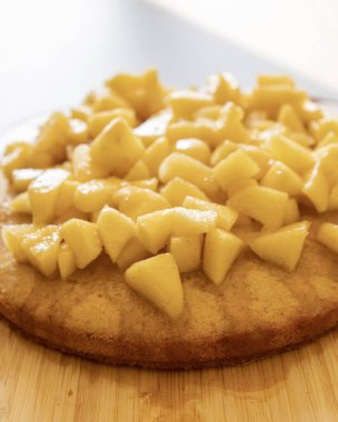 Lezzetli Ev Yapımı Elmalı Pasta - Sıcak Sonbahar Pişirme Tarifi Yakın Çekim