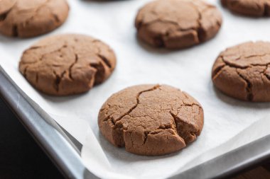 Freshly Baked Chocolate Cookies  Perfect for Christmas Close-Up clipart