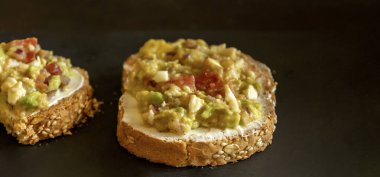 Avocado Toast with Cream Cheese Close-Up clipart